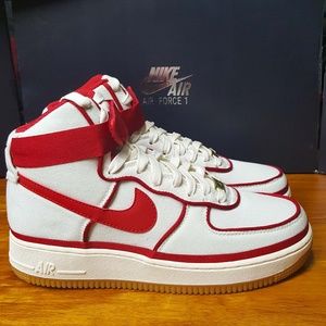 nike air force 1 high navy red sail